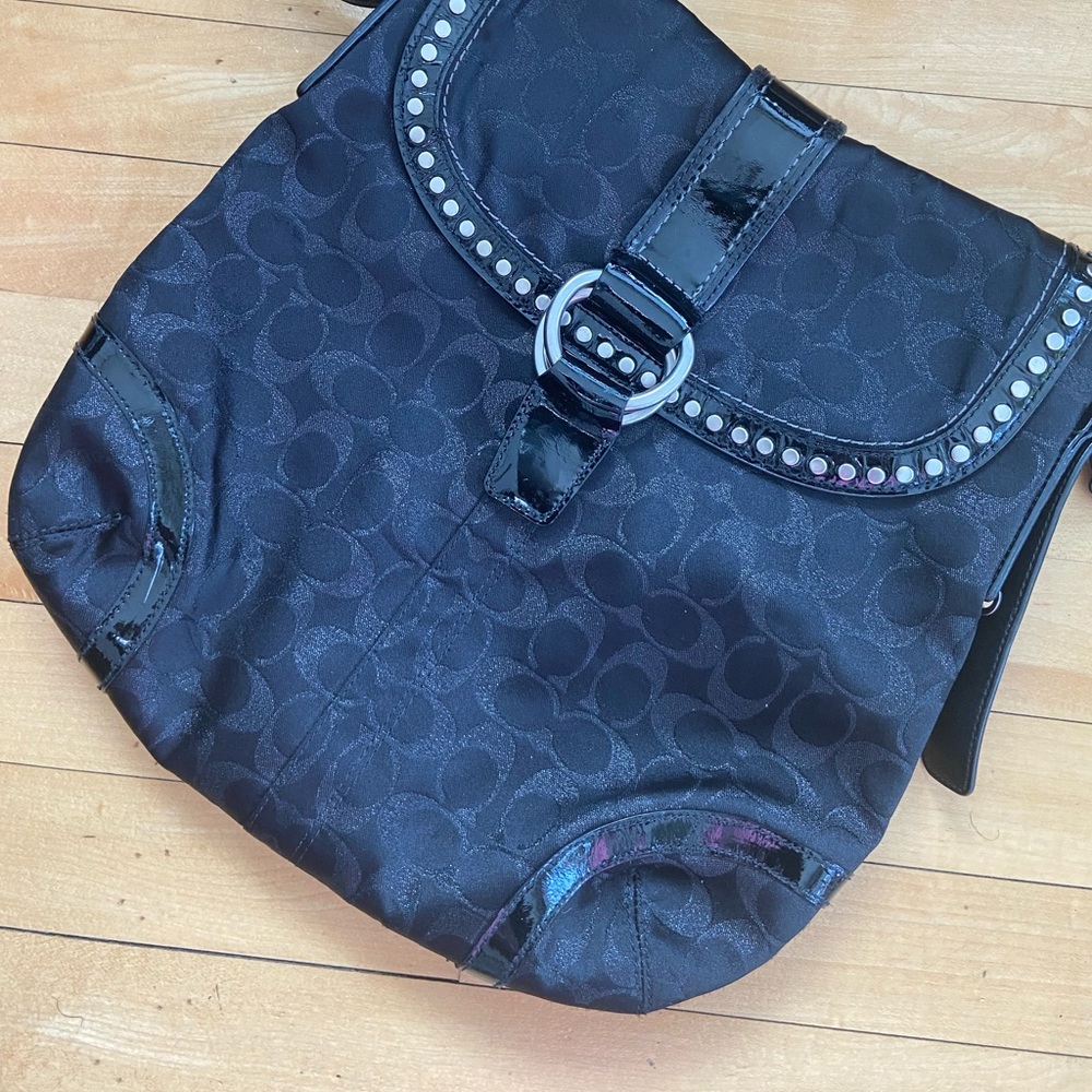 Coach Black & Silver crossbody purse